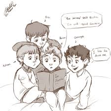 I Will Follow You Into The Dark George Blagden Aaron Tveit George Blagden Fra Fee And Killian Dinnelly As Kids Reading Les Mis Art By Me Les Miserables George Blagden Theatre Kid