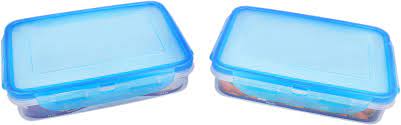 Polyset (RCT 510) Super Locked 2 Pcs Rectangular Combo Boxes (510ml)-  Plastic - Blue : Amazon.in: Home & Kitchen