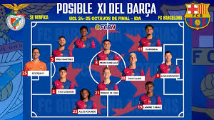 Benfica vs FC Barcelona Lineups