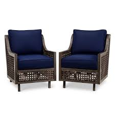 Fabron 2 Pk Wicker Motion Patio Club Chair Navy Blue Threshold Outdoor Wicker Chairs Club Chairs Deep Seat Cushions