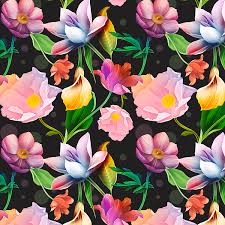 Flower patterns tropical background prints textures patterns pattern art tropical flowers floral prints pattern wallpaper. Bold And Bright Colored Tropical Flowers On Black Background Iphone 12 Case For Sale By Elaine Plesser