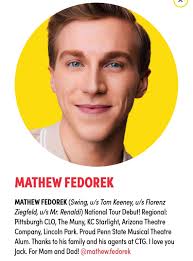 Congratulations to Mat Fedorek (LPPACS 2019 Musical Theatre graduate) for  booking the National Tour of Funny Girl! We're so proud of you l!