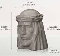 Handmade Cremation Urn for Ashes "The Christ" - Large | Light Sand |  Ceramic Urn YES (+60$)