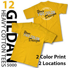 Details About 12 Custom T Shirts 2 Color Screen Print Front And Back Gildan Heavy Cotton