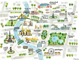 Map Of Bangkok By Vicky Yang Travel Infographic Bangkok Tourist Map Bangkok Map