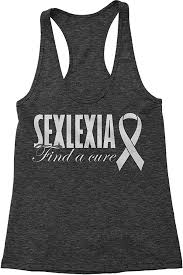 FerociTees Sexlexia Find a Cure Triblend Racerback Tank Top for Women at  Amazon Women's Clothing store