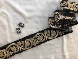 Maybe you would like to learn more about one of these? Black Velvet Trim Black Gold Border Black Sequins Trim Black Floral Lace Embroidered Lace Indian Border Br In 2021 Lace Saree Pakistani Fashion Party Wear Saree Border