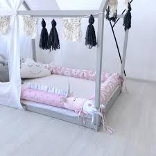 girl bed bumper bed bumpers pink bed bumper unicorn baby etsy in 2021 bed bumpers toddler furniture girl beds