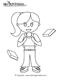These coloring pages for girls offer positive pictures for girls to color and hang in their rooms. School Girl Coloring Page A Free Girls Coloring Printable