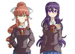 Monika & Yuri in Danganronpa Style! (by Artistic-Breakfast) : r/DDLC