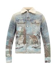 Shearling Airbrushed Trucker Jacket Amiri