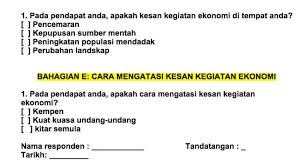Pada pendapat anda, apakah cara mengatasi kesan kegiatan ekonomi? Borang Soal Selidik Geografi Pt3 2017 Nah Contoh Terbaik