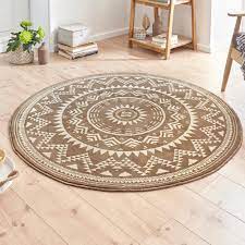 • ist der teppich rund und ca. Designer Velours Teppich Valencia Braun Creme Rund Teppich Boss
