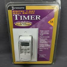 Intermatic Digital 7 Day Wall Switch Timer Ss7c 15 Amps White Outlet New Ebay In 2020 Timer Switch Digital