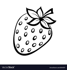 Monochrome Of Strawberries Logo Vector Image On Vectorstock Monochrome Strawberry Illustration