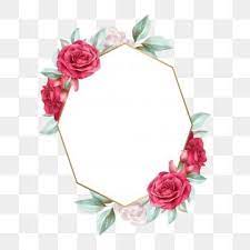 Red And Peach Watercolor Flowers Frame For Wedding Or Greeting Card Composition Geometric Golden Floral Frame Illustration Of Red Roses Peonies Leaf Branches We Flower Backgrounds Flower Frame Watercolor Flowers