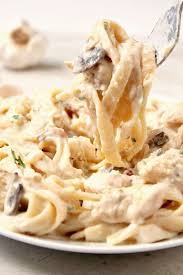 Creamy Mushroom Garlic Chicken Recipe Card Recipe In 2020 Chicken Alfredo Recipes Garlic Chicken Recipes Bacon Stuffed Mushrooms