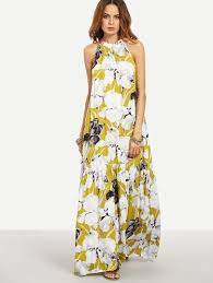 Sheinsheinside-women Fast Fashion Online Maxi Dress Sleeveless Maxi Dress Boho Beach Dress