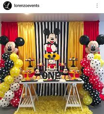 Mickey Mouse Birthday Party Dessert Table And Decor Convite Aniversario Mickey Aniversario Mickey Festa Infantil Mickey