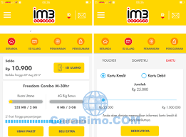 Isi Pulsa Indosat Lewat Aplikasi Myim3 Pakai Kartu Kredit