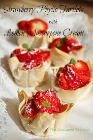Strawberry Phyllo Tartlets With Lemon Mascarpone Cream Pastries Recipes Dessert Phyllo Dessert Appetizers