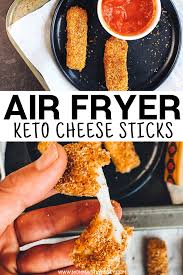 Keto Air Fryer Mozzarella Cheese Sticks Air Fryer Recipes Easy Keto Cheese Air Fryer Dinner Recipes