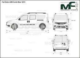 Fiat Doblo Lwb Combi Maxi 2015 2d Drawing Blueprints Model Copy Fiat Doblo Fiat Blueprints