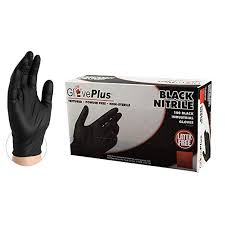 Gloveplus Industrial Black Nitrile Gloves 5 Mil Latex Free Powder Free Textured Disposable Small Gpnb42100 Bx Box Of 100