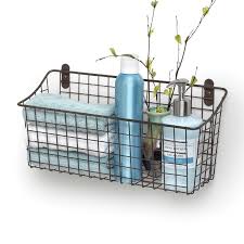 Extra Large 15 25 Inch X 7 5 Inch Gray Cabinet Wall Mount Basket Storage Baskets Wall Mounted Wire Baskets Bathroom Basket Storage
