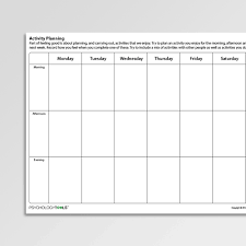 activity planning psychology tools