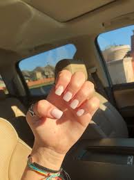 Pink nails, acrilic nails, simple acrylic nails. Round Light Pink White And Acrylic Image 6482865 On Favim Com