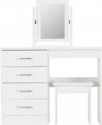 Next day delivery & free returns available. Nevada 4 Drawer Dressing Table Set White Gloss Low Cost Furniture Direct