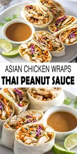 Asian Chicken Wrap Mit Erdnusssauce Rezept Erdnusssauce Rezeptideen Erdnuss Huhn