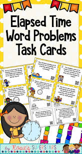 Elapsed Time To The Nearest Minute Task Cards With Optional Qr Codes In 2020 Word Problems Task Cards Task Cards Elapsed Time