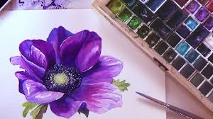 Watercolor anemone flower painting step by step. How To Paint A Flower In Watercolor Tutorial Step By Step Anemone Youtube