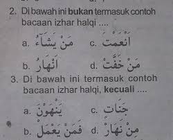 Dibawah Ini Yang Bukan Termasuk Contoh Bacaan Izhar Halqi Tolong Jawqb Yah Besok Dikumpulin Brainly Co Id