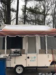 The Southern Glamper Pop Up Camper Curtains Part Two Hanging Curtains In Your Camper Pop Up Camper Pop Up Tent Trailer Small Pop Up Campers