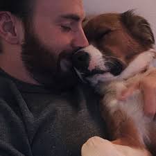 Chris Evans with his dog