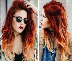 Fire Ombre Orange Hair Dye Red Balayage Hair