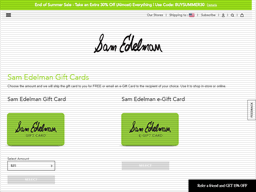 Cannot be combined with any other promotions or coupon codes. Sam Edelman Gift Card Balance Check Balance Enquiry Links Reviews Contact Social Terms And More Gcb Today