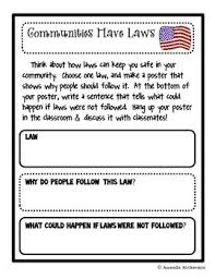 Communities Have Laws A Poster Project Third Grade Social Studies Social Studies Activities Social Studies Lesson