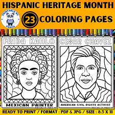 Hispanic Heritage Month Coloring Pages: Latino Leaders (PDF & JPG) - Etsy