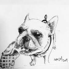 frenchie by manchiart animal sketches animals animal drawings