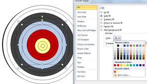 drawing an archery target in powerpoint 2010 using shapes