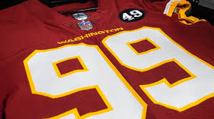 The washington redskins announced last friday that the organization is conducting a thorough review of its team name, which was the team's only real choice after facing here are some of the best logo and uniforms designs that fans have created for each of washington's potential new names. Why Is The Washington Football Team Wearing 49 Wusa9 Com