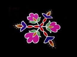 Simple Flower Rangoli 7x4 Middle Dots Deepam Kolam Flower Rangoli Designs Youtube With Images Simple Flower Rangoli Simple Flower Design Flower Rangoli