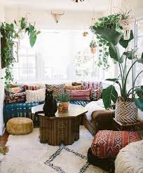 Think woven wall decor, macrame plant hangers, a sisal area rug, a leather footstool or a decorative ladder. 43 Pinterest Boho Living Room Info Livingroomreference