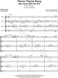 Chordify is your #1 platform for chords. Gina Luciani Titanic Theme Song My Heart Will Go On Flute Ensemble Sheet Music In F Major Download Print Sku Mn0182710
