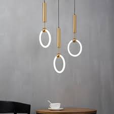 Modern Led Lighting 11 81 W Ring Hanging Pendant In Gold For Bedside Restaurant Showcase Lighting Led Lights