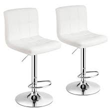Counter stools for kitchen island swivel. Costway Set Of 2 Adjustable Bar Stools Pu Leather Swivel Kitchen Counter Pub Chair White Walmart Canada